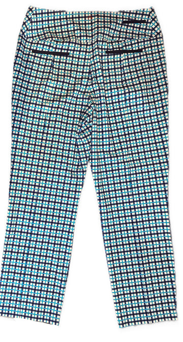 Kinona Women's Navy & Blue Plaid Golf Pants Size L - 0