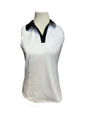 New Scratch Seventy Women's White & Black Corey Sleeveless Golf Top Size S MSP$75-1