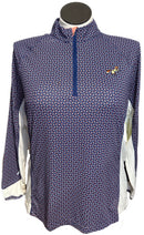 Peter Millar Navy, White & Collar Flower Pullover w/ Logo Size XL MSP$145-1