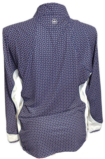 Peter Millar Navy, White & Collar Flower Pullover w/ Logo Size XL MSP$145 - 0