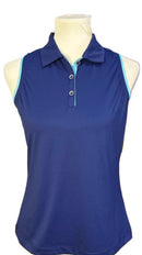 New EP NY Women's Sleeveless Racerback Polo - Inky Multi Size M-1