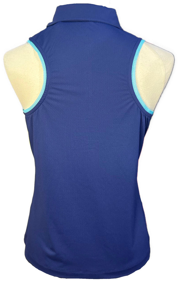 New EP NY Women's Sleeveless Racerback Polo - Inky Multi Size M