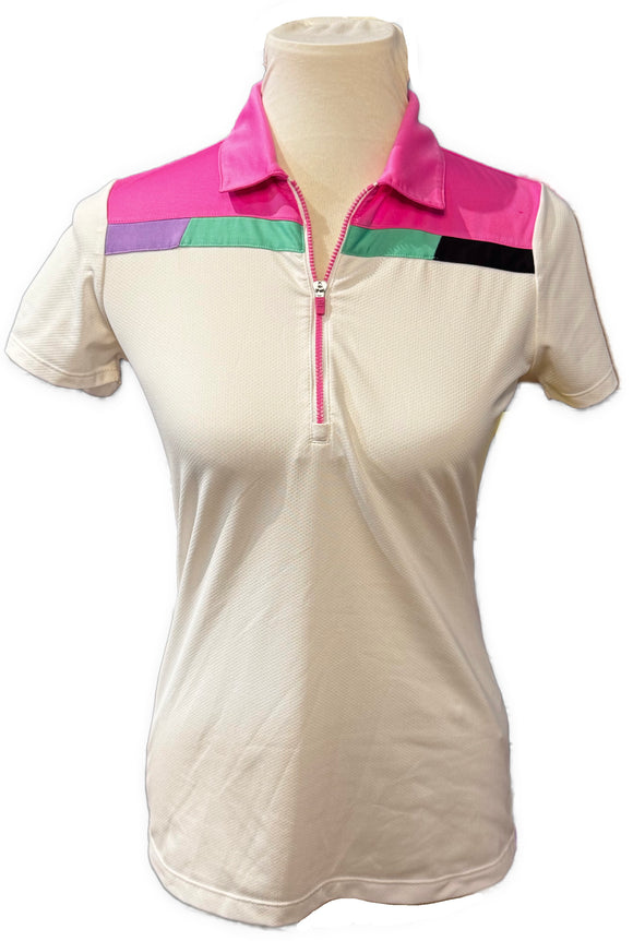 EP NY White & Pastel Colorblock Polo XS