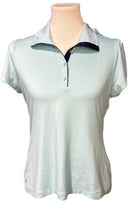 New EP NY Women's Short Sleeve Convertible Collar Polo - Bay Multi Size M MSP$84-1