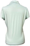 New EP NY Women's Short Sleeve Convertible Collar Polo - Bay Multi Size M MSP$84-2