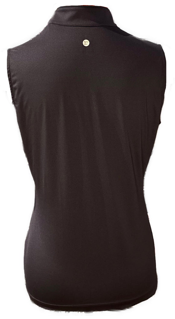 New EP NY Women's Sleeveless Bias Geo Dot Print Polo - Navy Multi Size M MSP$74