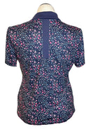 Coral Bay Golf Pink Flowers Navy Polo Size PL-2