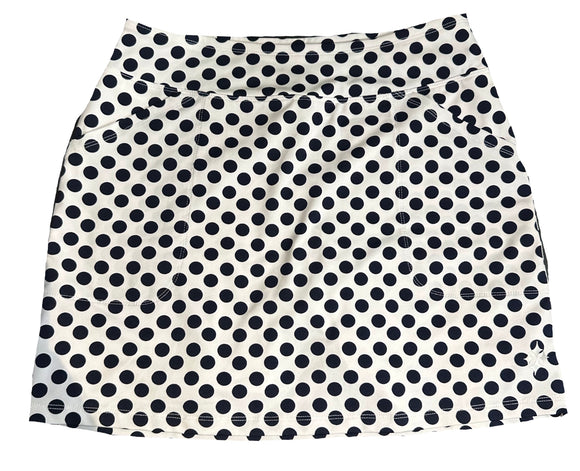 Jofit Women's White & Navy Polka Dot Golf Skort Size M