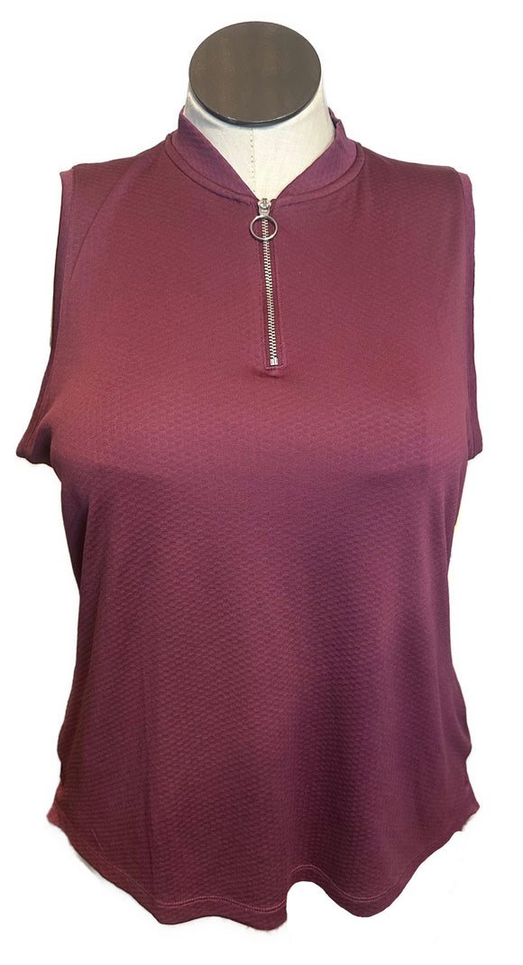 Nike Women's Plum Textured Sleeveless Golf Top Size XL