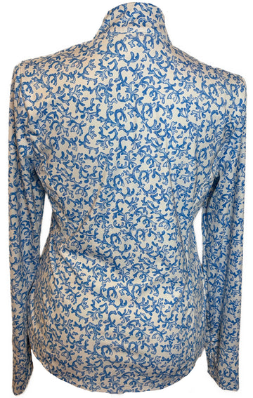 Tommy Bahama White & Light Blue Coral 1/4 Zip Pullover Size XL - 0