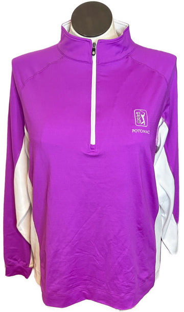Footjoy Violet & White Zip Pullover w/ Logo Size L