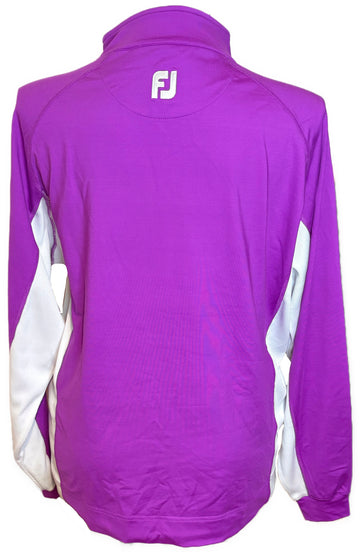 Footjoy Violet & White Zip Pullover w/ Logo Size L - 0