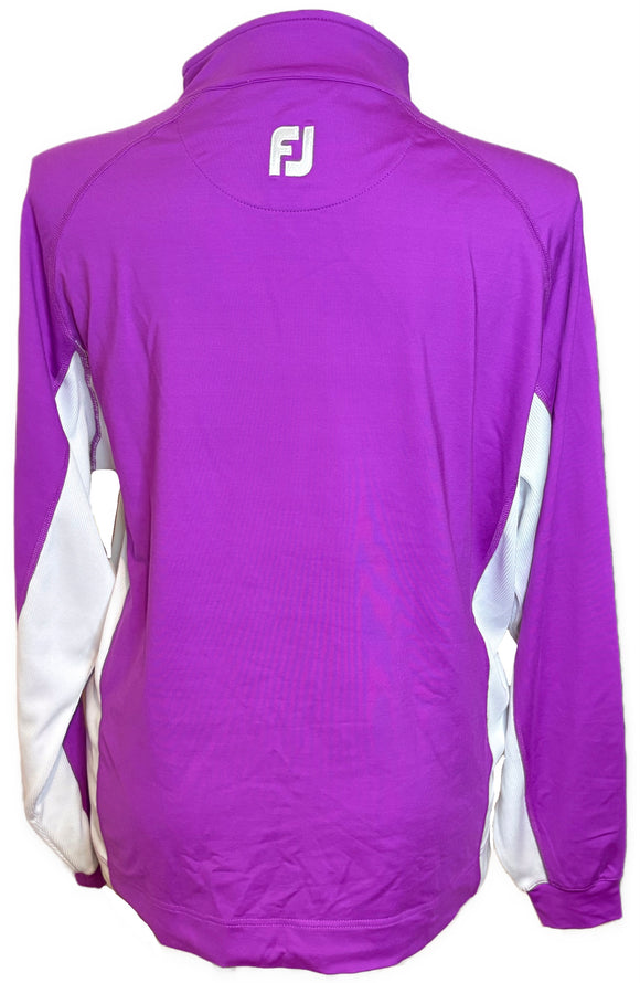 Footjoy Violet & White Zip Pullover w/ Logo Size L