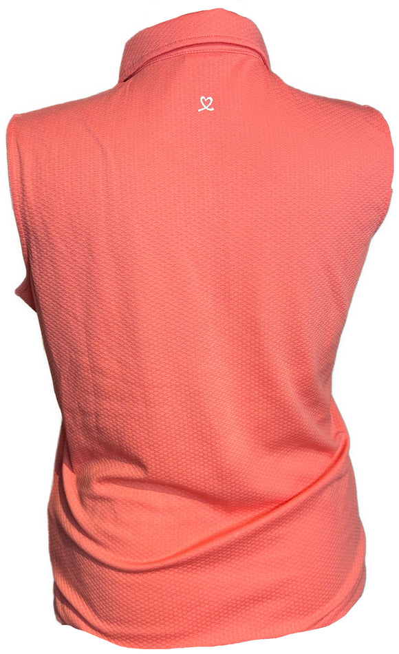 Daily Sports Textured Sleeveless Polo w/ Logo Size XL