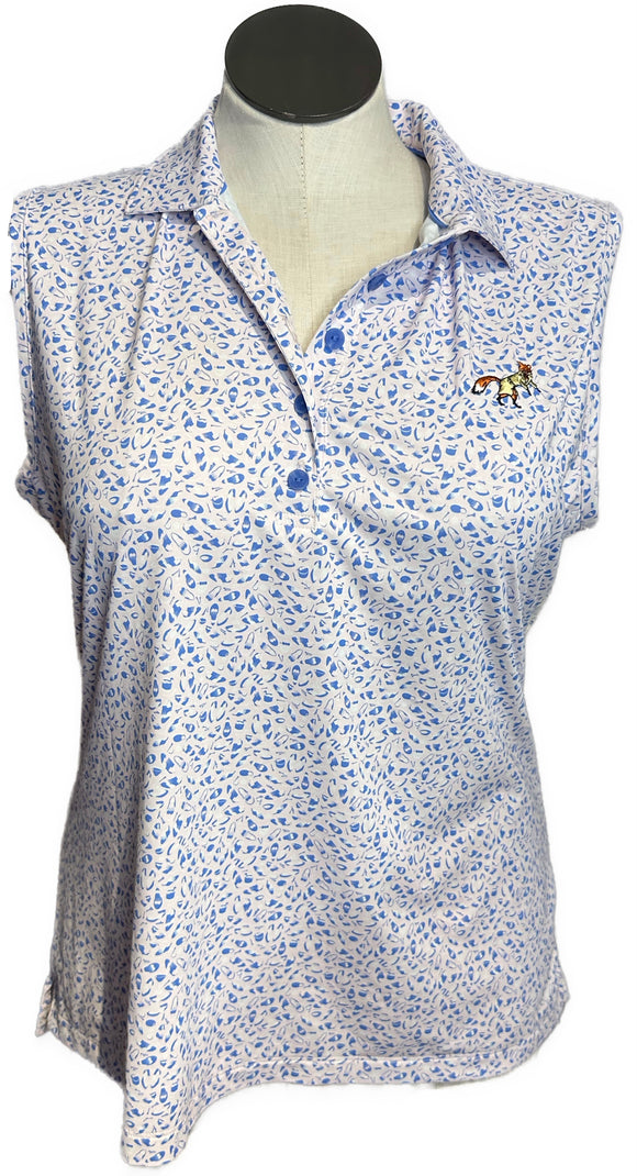 Peter Millar Golf Shoe & Accessories Print Sleeveless Polo w/ Logo Size XL