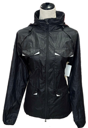 Women's Nike Full-Zip Black Running Rain Jacket w/Hood Size L