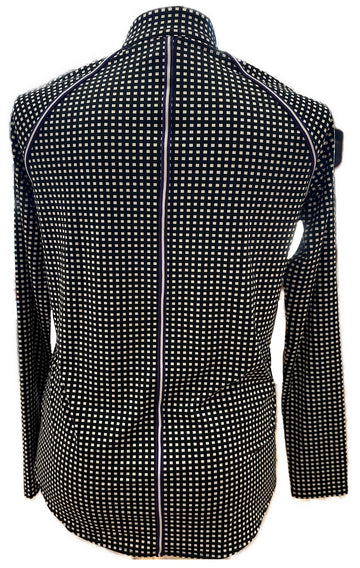 Belyn Key Black & White Gingham Zip Golf Pullover Size L MSP$138 - 0