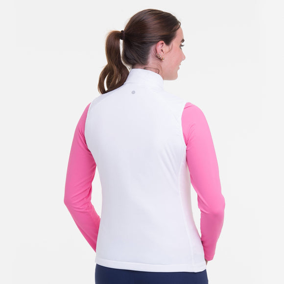 New EP NY White Vertical Quilted Golf Vest MSP$124
