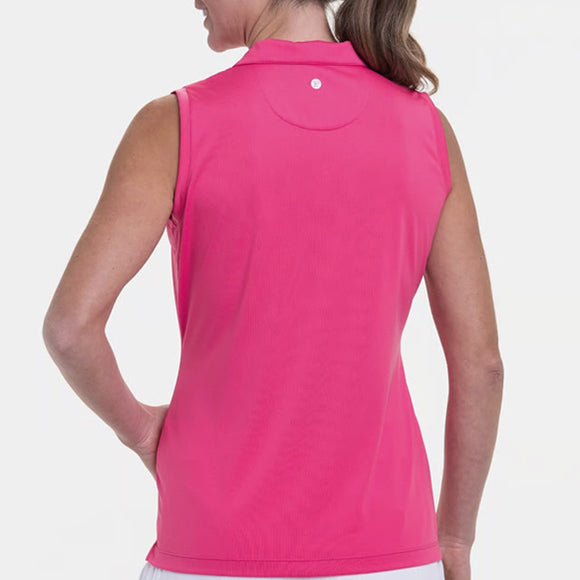 New EP NY Covertible Sleeveless Zip Mock Golf Polo - Fruit Punch MSP$64