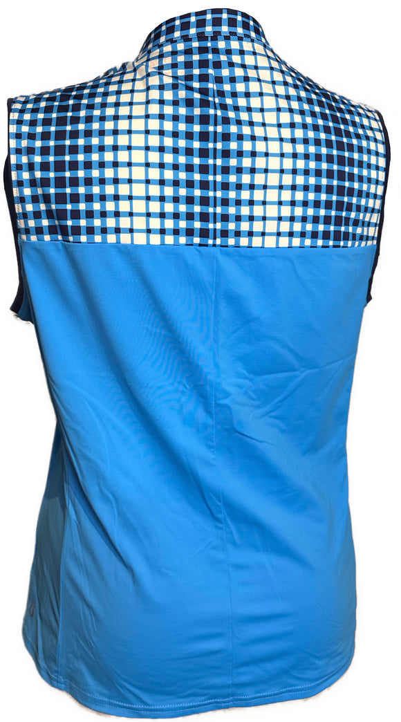 New Kinona Sandy Par Sleeveless Golf Top - Pacific Blue