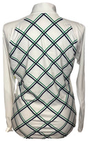 Lady Hagen Women's White, Green & Navy Print Golf Pullover Size L-2