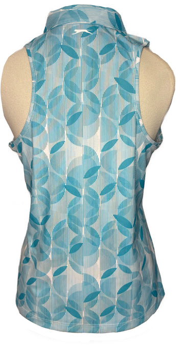 Slazenger Aqua Leaf Print Sleeveless Top Size M - 0