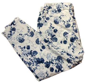 Greg Norman Women's White & Blue Floral Golf Pants Size 16 MSP$80 - 0