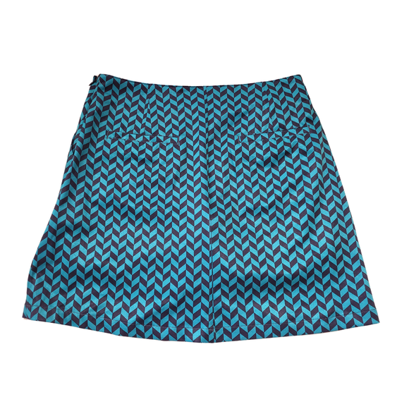 Lady Hagen Teal & Dark Navy Herringbone Print Golf Skort Size 6