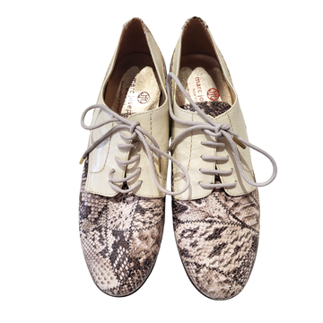 New Marc Joseph Snakeskin Pacific Golf Shoes - Cream Size 7.5 MSP$195 - 0