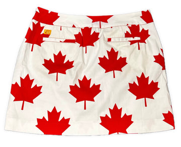 Loudmouth Women's White Canadian Leaf Skort Size 8 - 0