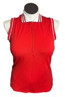 GGBlue luxe sport Red Sleevess Polo w/ White Collar Size M-1