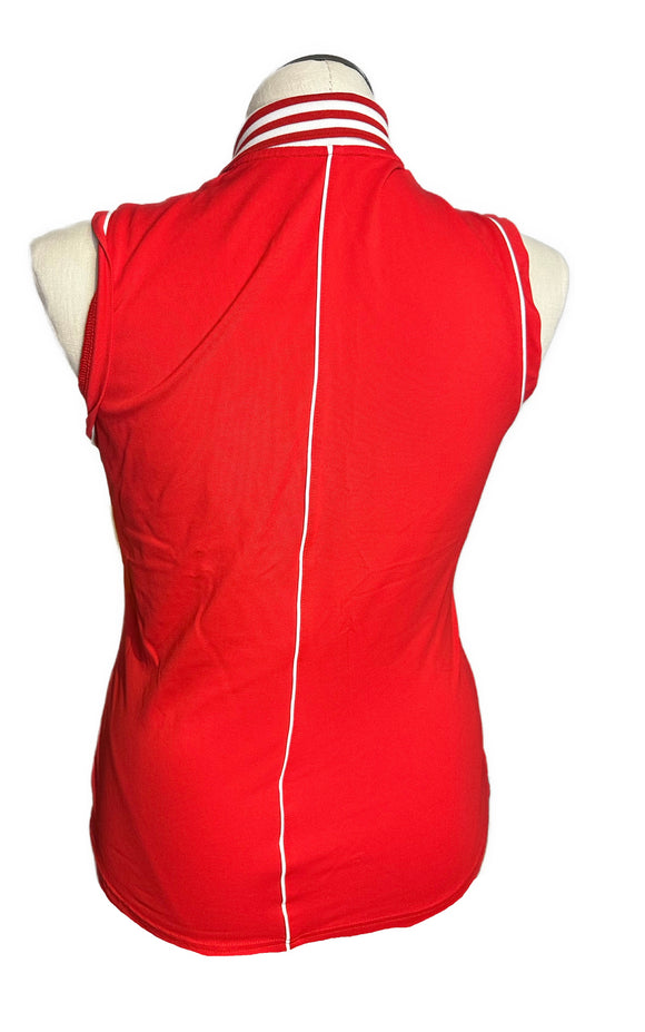 GGBlue luxe sport Red Sleevess Polo w/ White Collar Size M