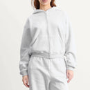 Skims Cotton Fleece Classic Zip Hoodie Light Heather Gray Size L MSP$98-2