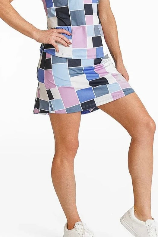 New Amy Sport Marisa Pleated Golf Skort - Color Block 16" MSP$160