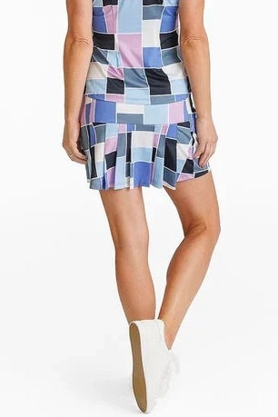 New Amy Sport Marisa Pleated Golf Skort - Color Block 16" MSP$160