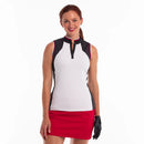 New EP NY Sleeveless Color Block Golf Polo - White/Red/Navy MSP$84-1