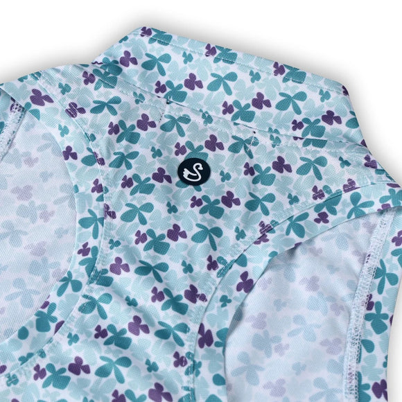New Swannies Women's Sonora Racerback Golf Polo - Seafoam
