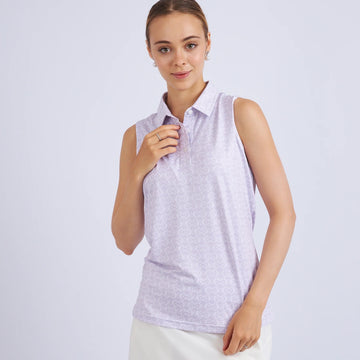 New Swannies Women's Lumina Sleeveless Golf Polo - Lilac - 0