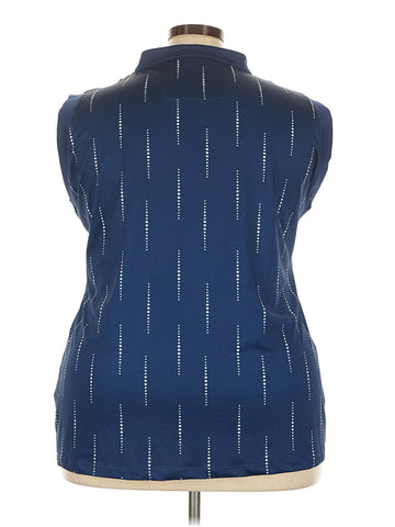 New Lopez Women's Navy Print Sleeveless Golf Polo Size 3X MSP$89 - 0