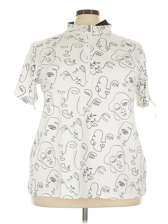 New Women's Lopez Picasso Short Sleeve Golf Polo Size 3X MSP$89