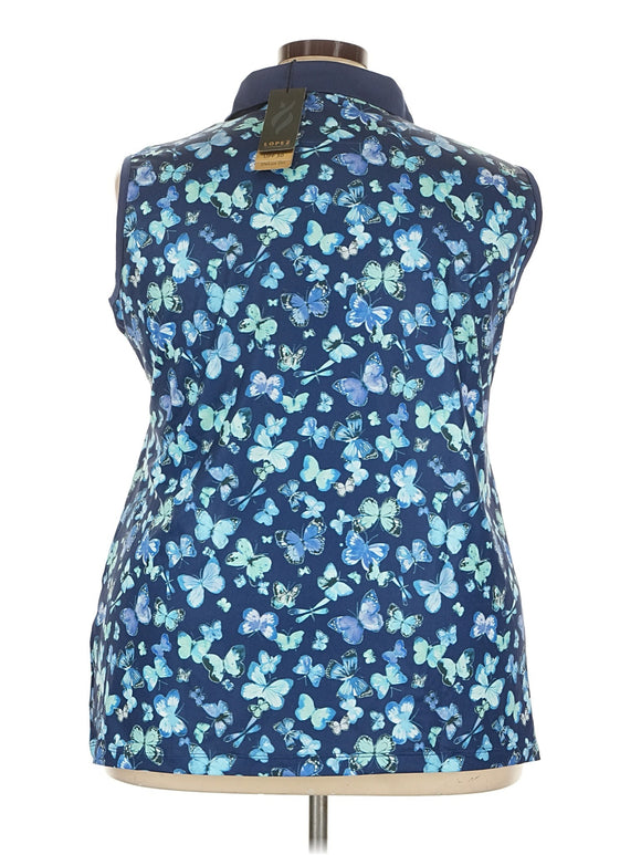 New Women's Lopez Navy Butterfly Sleeveless Golf Top Size 3X MSP$89