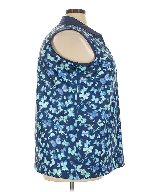 New Women's Lopez Navy Butterfly Sleeveless Golf Top Size 3X MSP$89