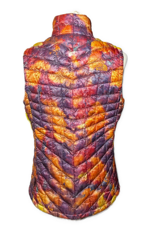 The North Face Women's Orange & Magenta Print Puffer Vest Size M MSP$160