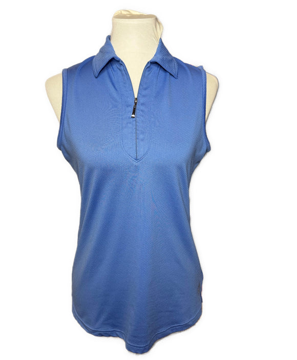 Jofit Periwinkle Zip Sleeveless Polo Size S