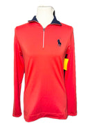 Polo Golf Ralph Lauren Women's Bright Coral Golf Pullover Size M-1