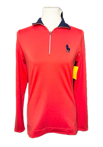 Polo Golf Ralph Lauren Women's Bright Coral Golf Pullover Size M