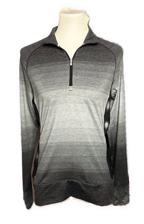 Adidas Women's Black & Gray Ombre Golf Pullover w/Logo Size M