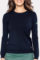 New Golftini Women's Navy Martini Crewneck Sweater Size S MSP$148-2