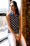 New Golftini Navy Butterfly Sleevless Cool Girl Polo MSP$108-3