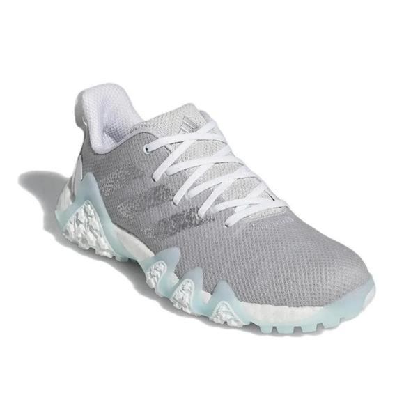 New Adidas CODECHAOS 22 Spikeless Golf Shoes - Gray/Silver/Blue